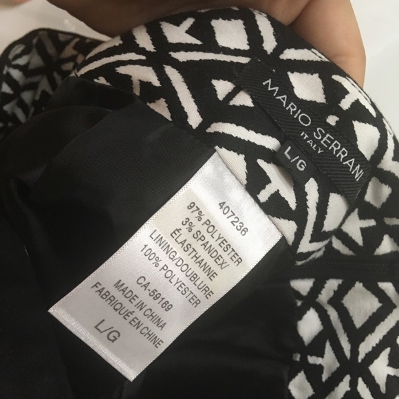 Mario Serrani black and white geometric pattern skirt - Picture 2 of 3